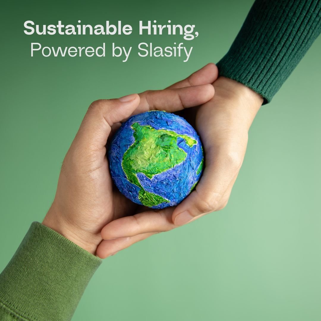 透過 Slasify 一站式人力資源管理平台，企業能在線上完成招募、入職、薪資管理及文件簽核等流程。從電子合約簽署、雲端入職管理到電子薪資單發放，企業可有效降低紙本作業需求，同時提升管理效率與員工體驗。當流程能在雲端完成，就能減少不必要的紙張消耗、物流往返與行政成本。這也是綠色人力資源管理最容易落地且最容易衡量效益的實踐方式之一。